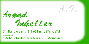 arpad inkeller business card